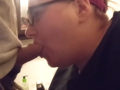 My stepdaughter gagging on my cock i shove it in