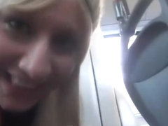 Naughty Blonde Rides Cock on Public Transportation