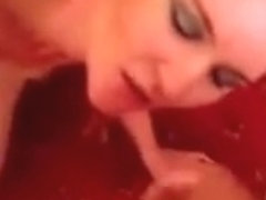 Brunette girl gives her fat bf the perfect blowjob and gets rewarded with a facial