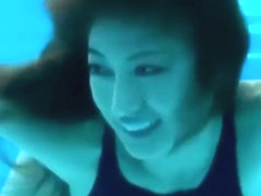 nice asian girl swimming