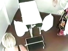 Chubby blonde fem get voyeured while pussy medical exam