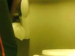 Girl sat pissing on toilet and flashed the booty view