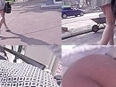 Hidden upskirt cam captures amazing athletic butt