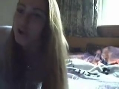 Blonde posing on webcam