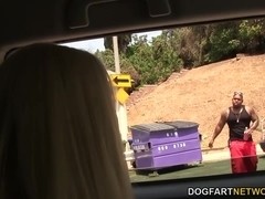 Kristen Jordan picks up a black guy and getting anal fucked