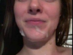 girlfriend cums on face