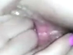 Closeup juicy pussy fingering