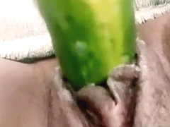 Pt 2. Creamy cucumber masturbation