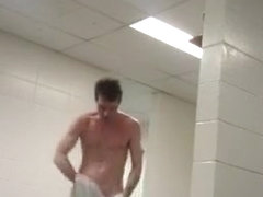 My little bitch take a shower at the locker room