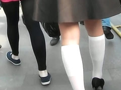 French maid voyeur up skirt video