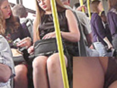 Appetizing young girlfriends in the public upskirt
