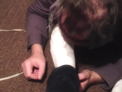 #2 FootSlave sniffing my sox - Part 2