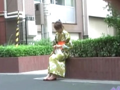 Delightful little geisha experiences great sharking affair in the public