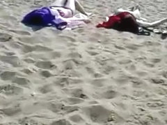 Cumming over hot teens at beach