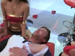 Superhero Babes Sizzling Orgy In A Halloween Party