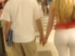 Big booty blonde MILF at the mall