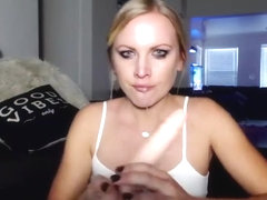 sexy blonde gagging and deepthroating cock