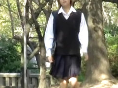 Japanese student skirt sharked on her way to school
