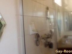 Twinks bathroom assfucking following blowjob