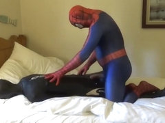 spiderman fucks and cums on his orca dummy