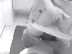 My girlfriend masturbate in toilet standing