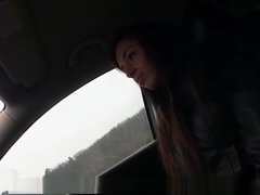 Hopeless legal age teenager Gina Devine drilled in the backseat for a ride