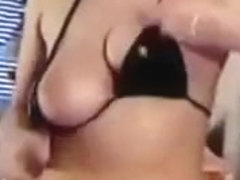 Blonde milf boasts of her big natural tits in webcam solo video