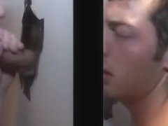 Gay blowjob in straight gloryhole