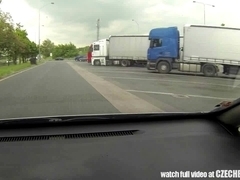 Real WHORE Picked up Between Trucks and Get Paid for Sex