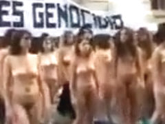 Nude  women protest in Argentina -colour version