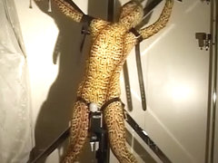 zentai bondage and blowjob