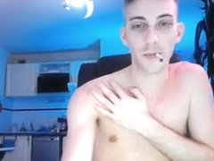 Horny Guy Strokes His Big Uncut Dick