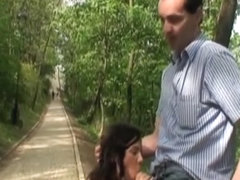 Tourists caught horny couple fucking on the road
