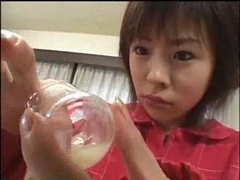 Japanese angel swallowing some cum