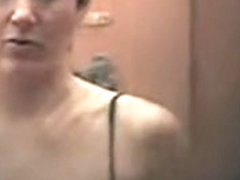 Milf on the small tits video spied through the hole