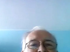 Grandpa cum on webcam 4