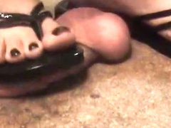 black sandals cock crush by white woman.