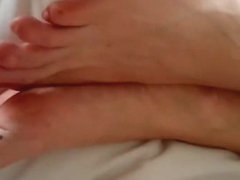 Cum on feet, long toes