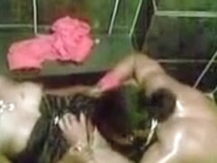 Saucy ebony girl gets nailed in the club toilet