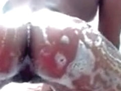 Thai girl curvy ass tattooed in shower