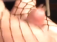 Itsuka Doll Touches Stiffy With Feet In Fishnets And Sucks