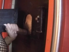 Mommy getting cummed on at glory hole
