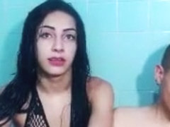 Amateur Brunette Strips And Plays Pussy In Shower Part 03