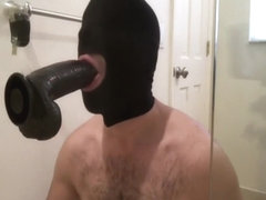 slave deepthroating dildo