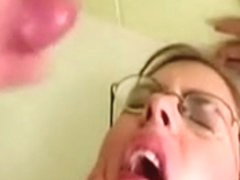 Grandpa cums over teen face