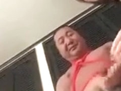 Fat Asian dude is tied on this BDSM play