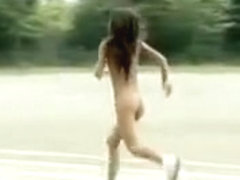 Asian amateur in nude track and field