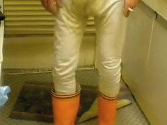 nlboots - white lengthy johns & rubber boots