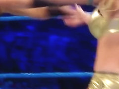 Mandy Rose's Ass In Golden Shorts WWE Smackdown Triple Threat 05-15-2018