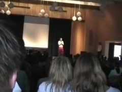 Stripping at school assembly